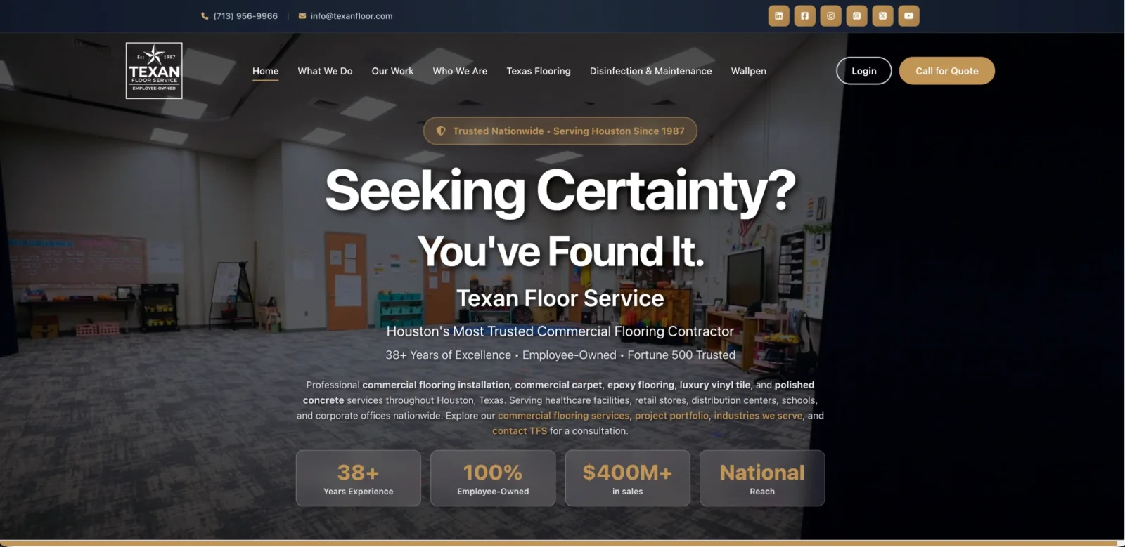 Texan Floor Service — commercial flooring site