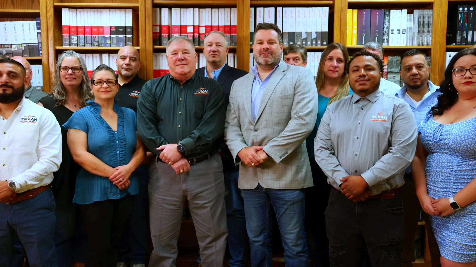 The Texan Floor Service team photographed in their showroom for the brand film JRAM Productions produced for their website